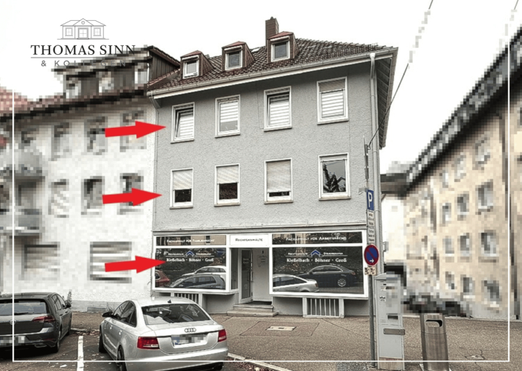 GEWERBE m²: Drei Etagen – mit Schaufenster – in guter Lage – inklusive zwei Garagenstellplätzen! 74072 Heilbronn