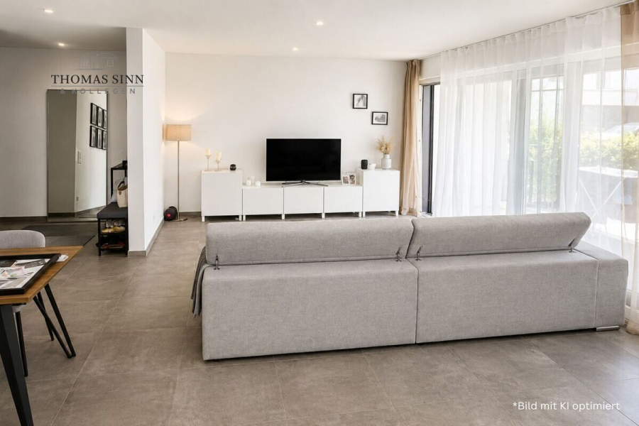 Blick von Küche ins Wohnzimmer
